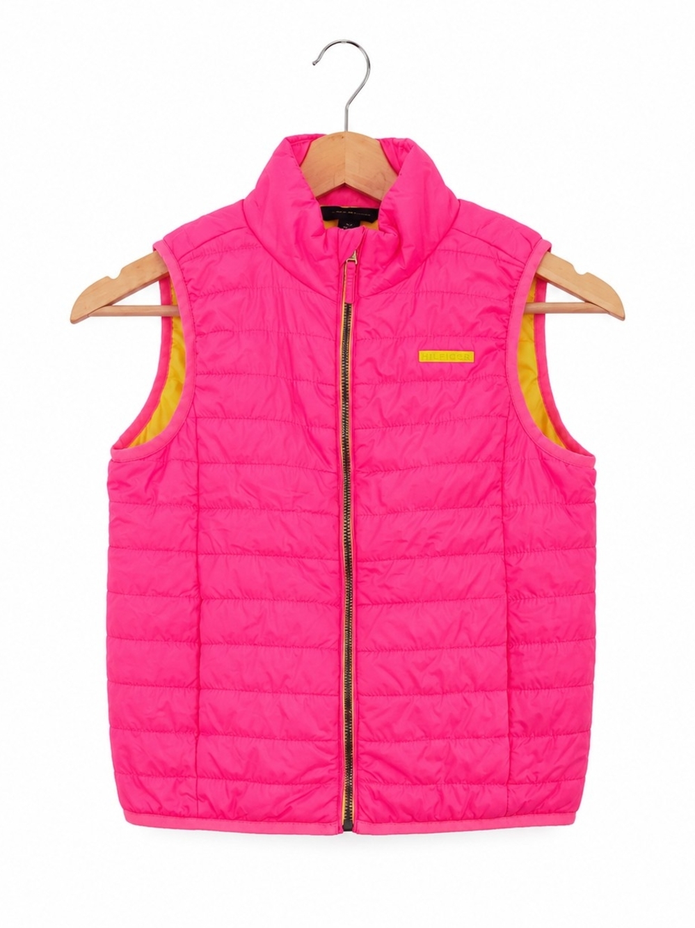 TOMMY Hilfiger Girls Pink Quilted Puffer Vest Size 6-7 Barbiecore